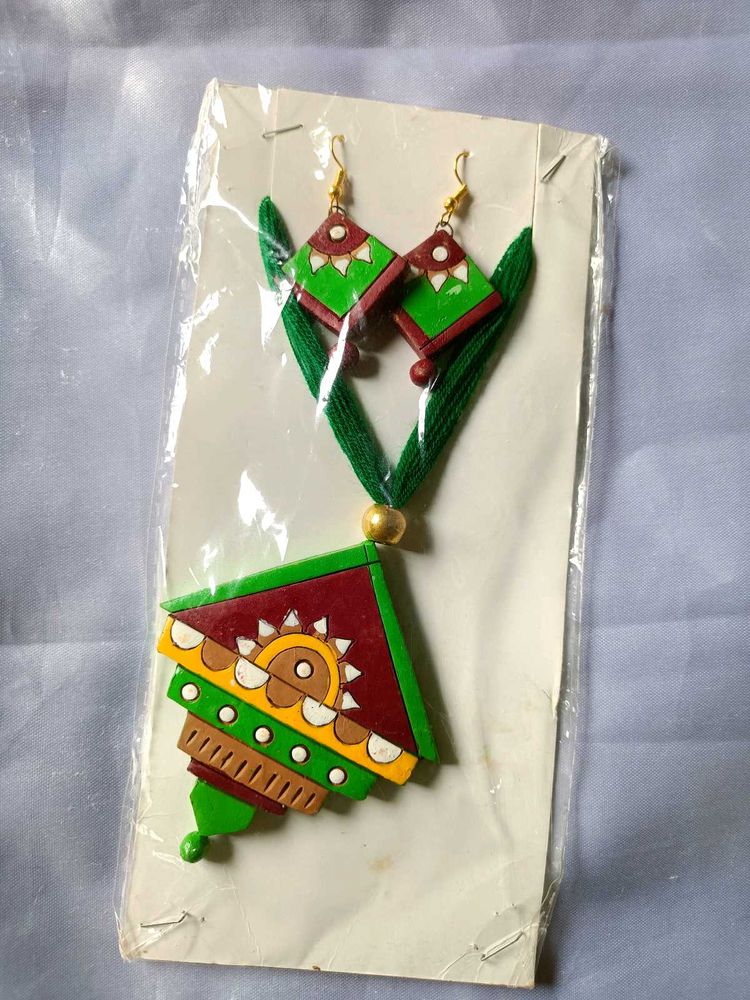 Handmade Terracotta Necklace &amp; Earring Set