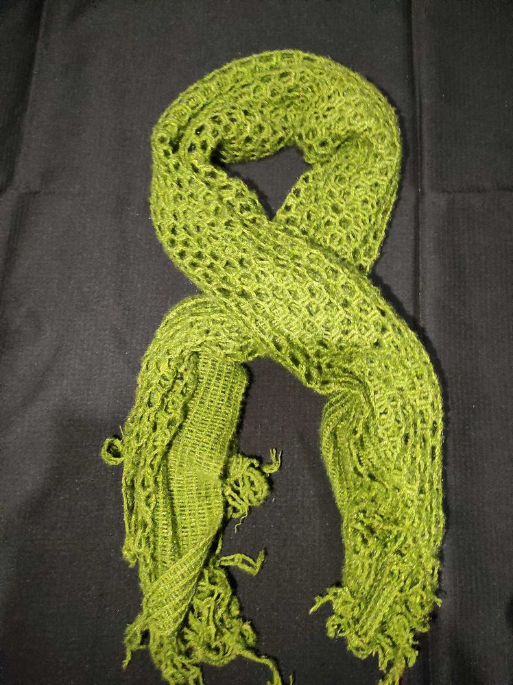 Green Crochet Scarf