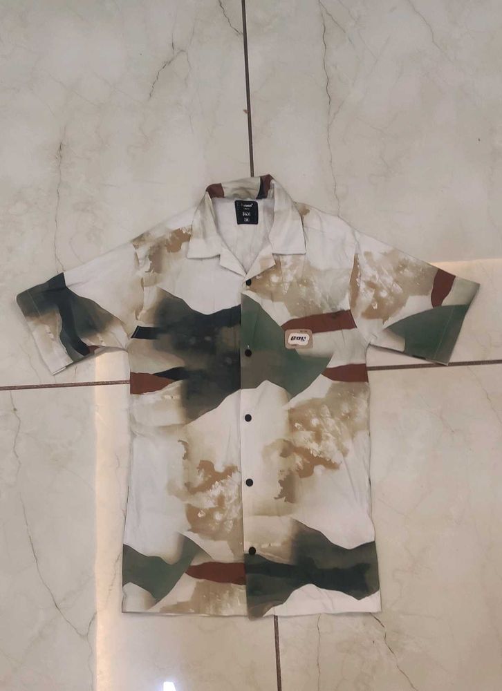 Men's Abstract Print Short Sleeve Shirt