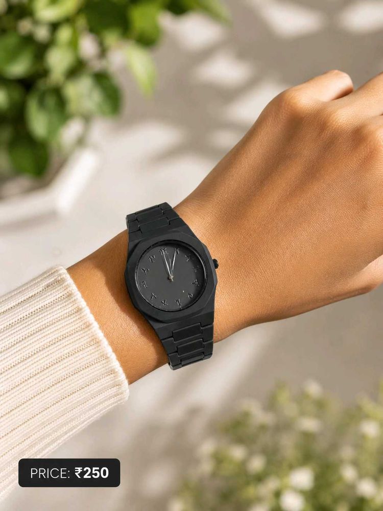 Sleek Black Analog Watch