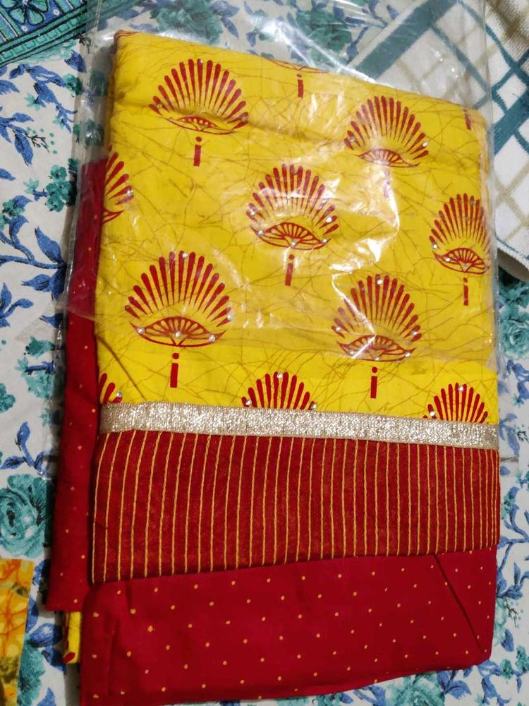 very good qwality unstitched Vibrant Yellow &amp; Red
