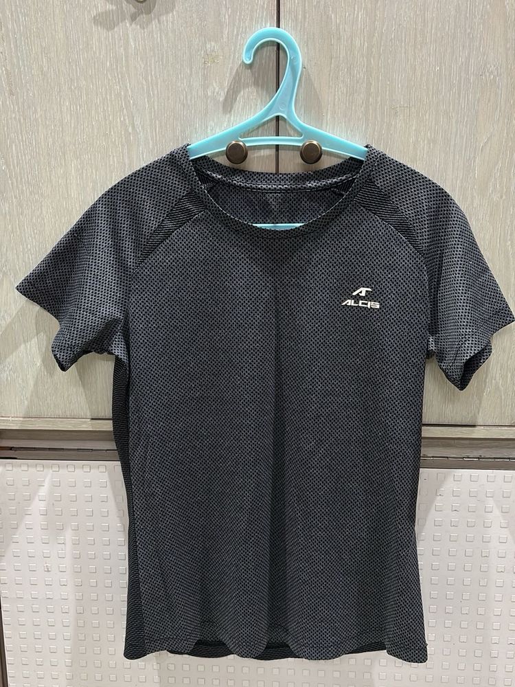 ALCIS Grey Textured T-Shirt