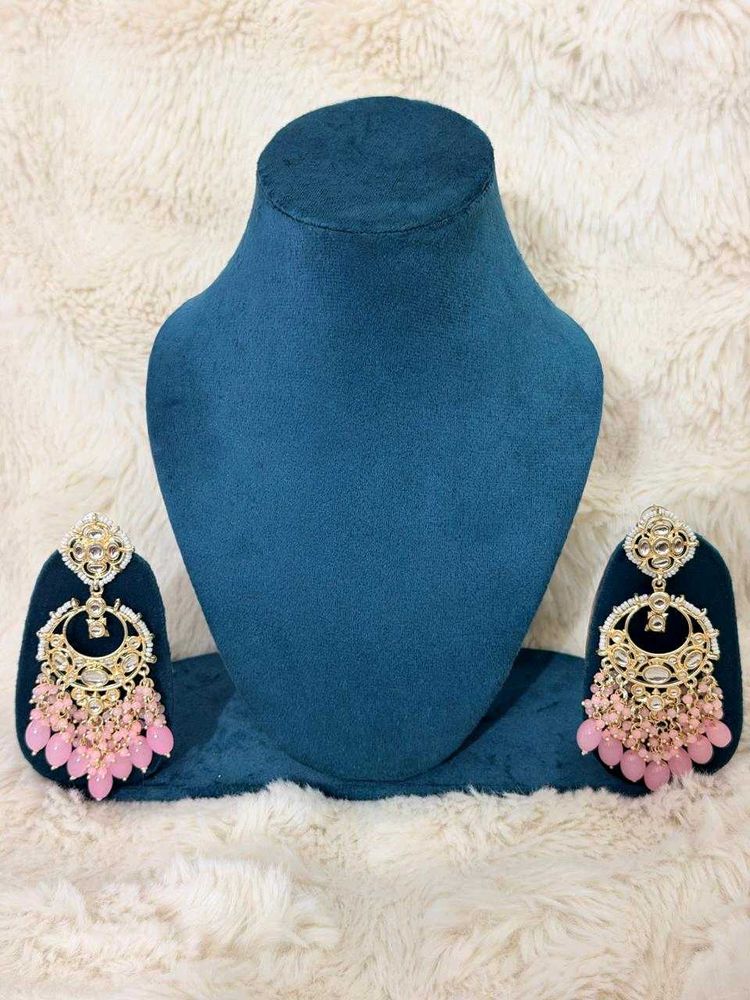 🌸Elegant Pink Beaded Chandelier Earring🌸s