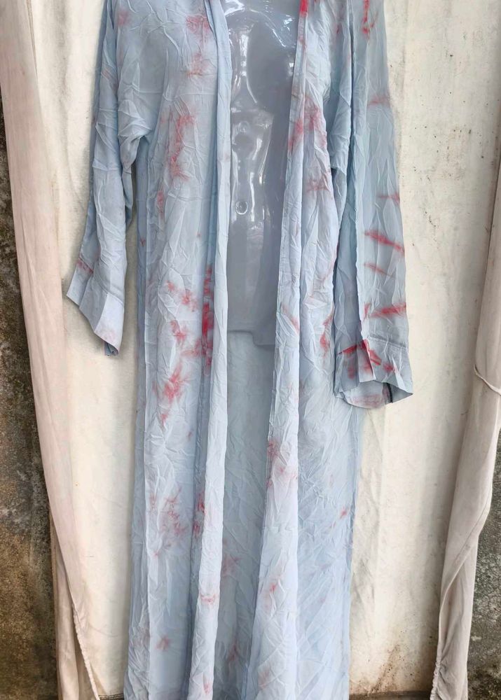 I. Light Blue Tie-Dye Maxi Robe
