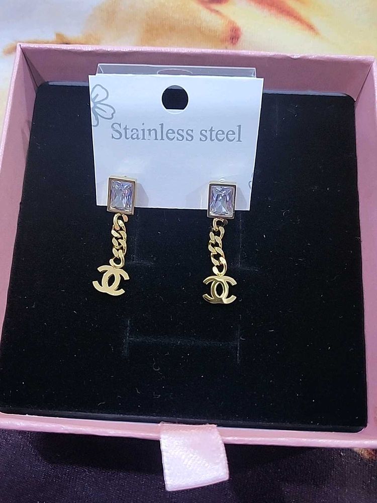 Chanel inspired Elegant Drop Earrings