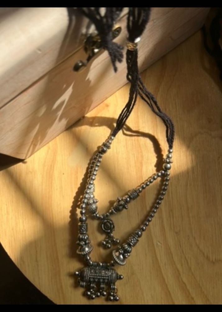 Choker oxidised silver jewellery thambi collection