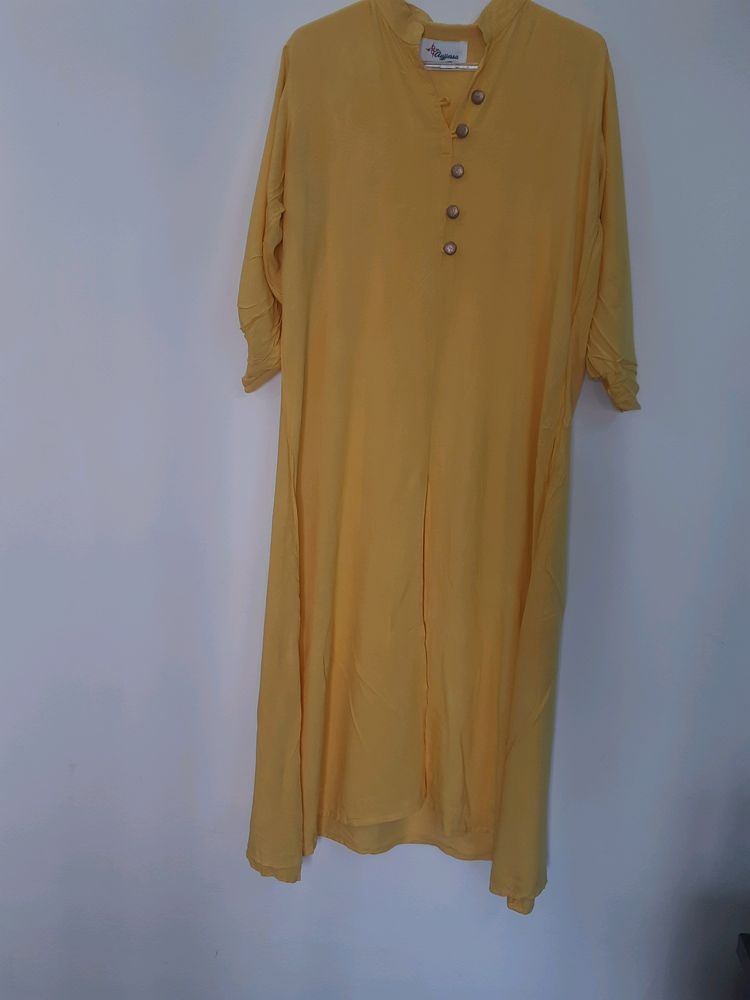 Yellow Colour Front Open Kurta
