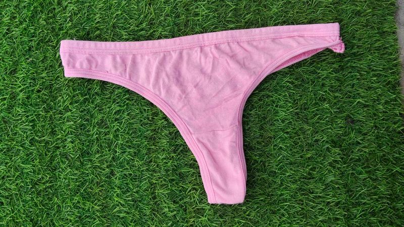 Pink Cotton Thong Panty