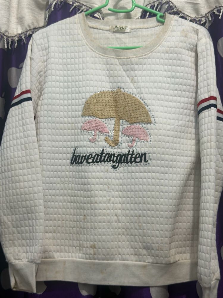 Cute Umbrella &amp; Flamingo Sweatshirt