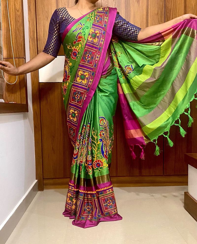 Peacock Print Saree|Price ⬇️ by 180‼️