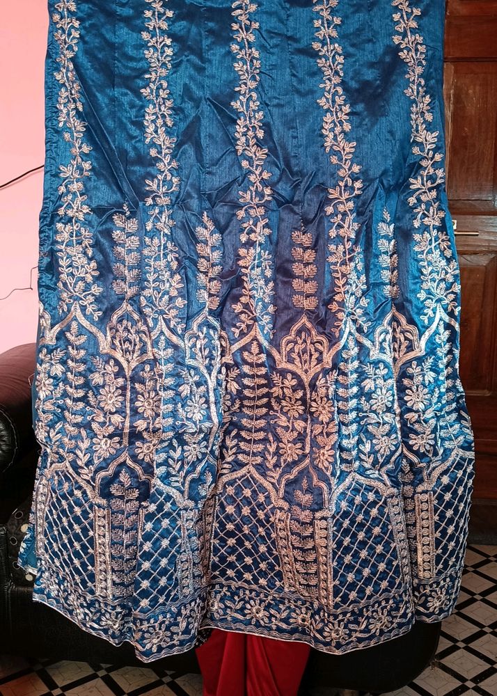 Designer Unstitched Lehenga Blouse Dupatta Set