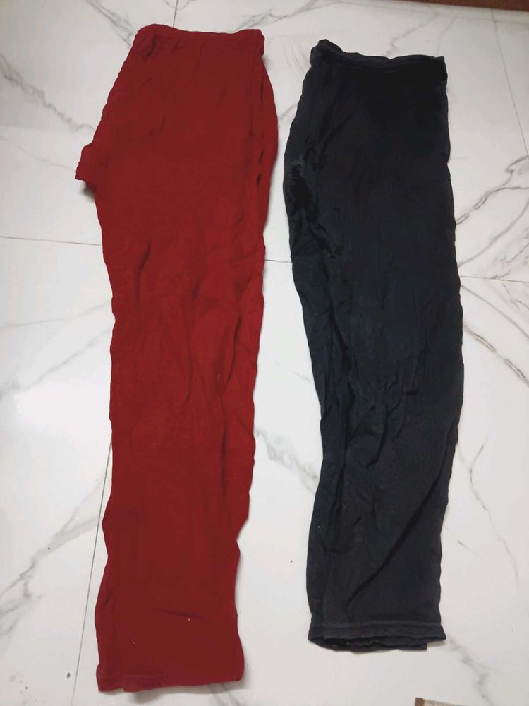 2 Women's Leggings - Red &amp; Black