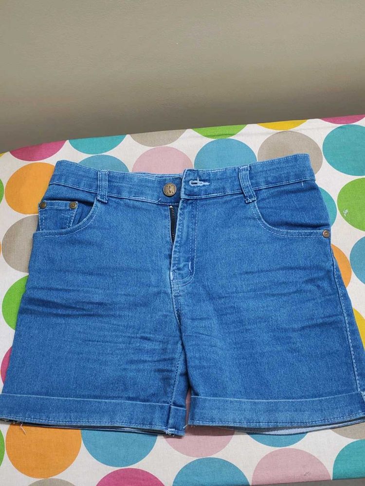Classic Blue Denim Shorts