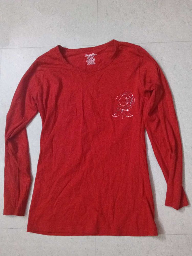 Red Long Sleeve Tee