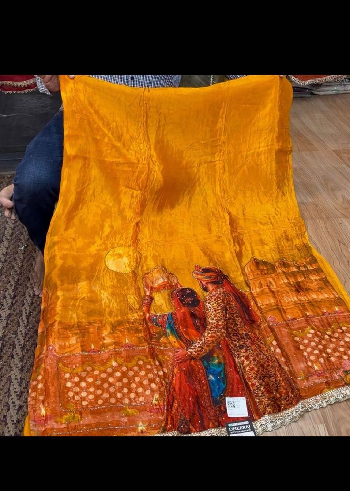 Vibrant Yellow suit  with Traditional Print