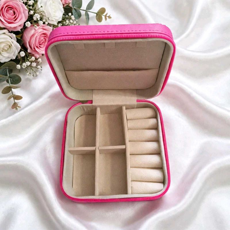 Pink Travel Jewelry Organizer