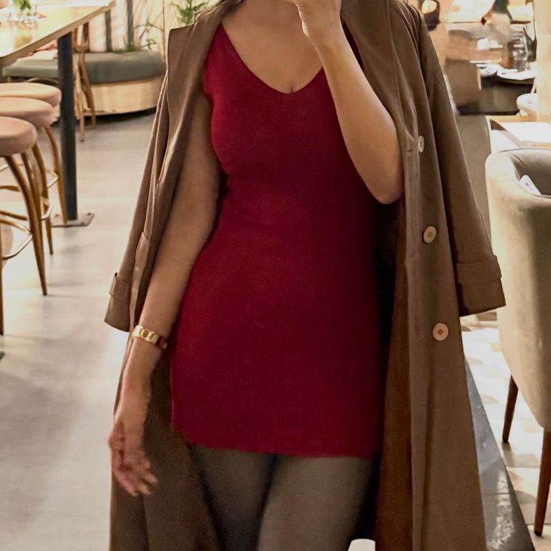 Chic Red/bloody red V-Neck Bodycon Dress