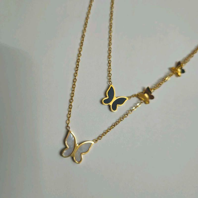 Elegant Butterfly Layered Necklace