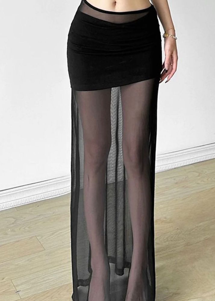 Mesh Pencil Skirt
