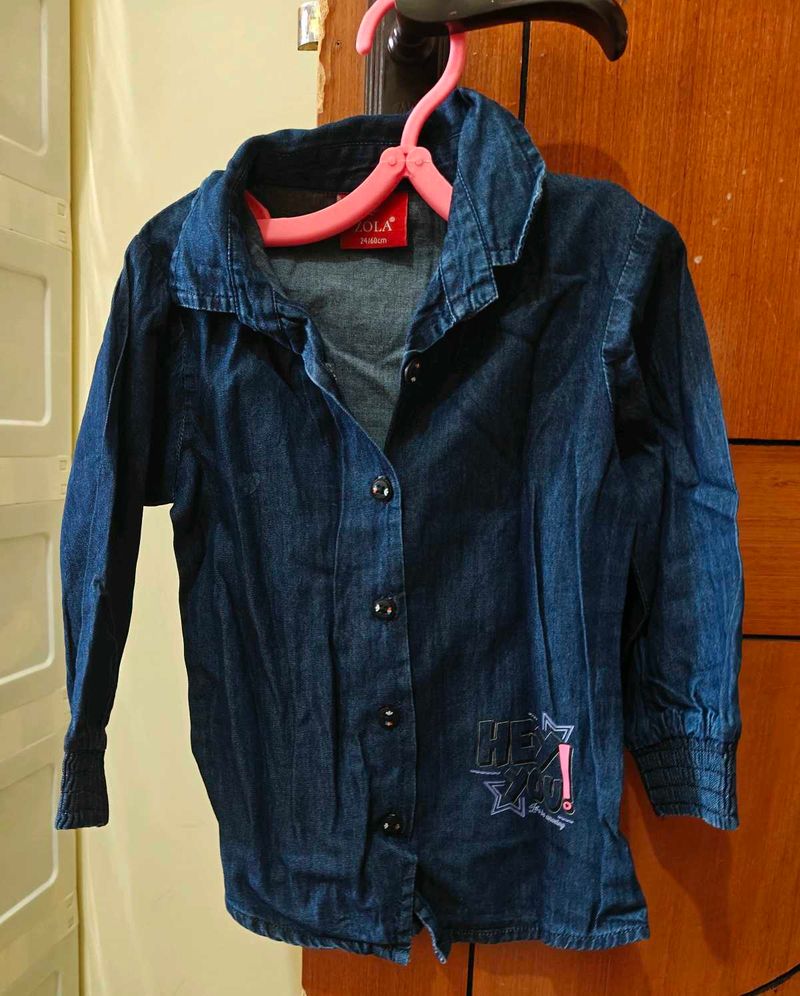 Chic Denim Button-Up Shirt
