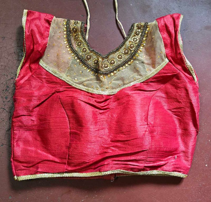 Embellished red Blouse