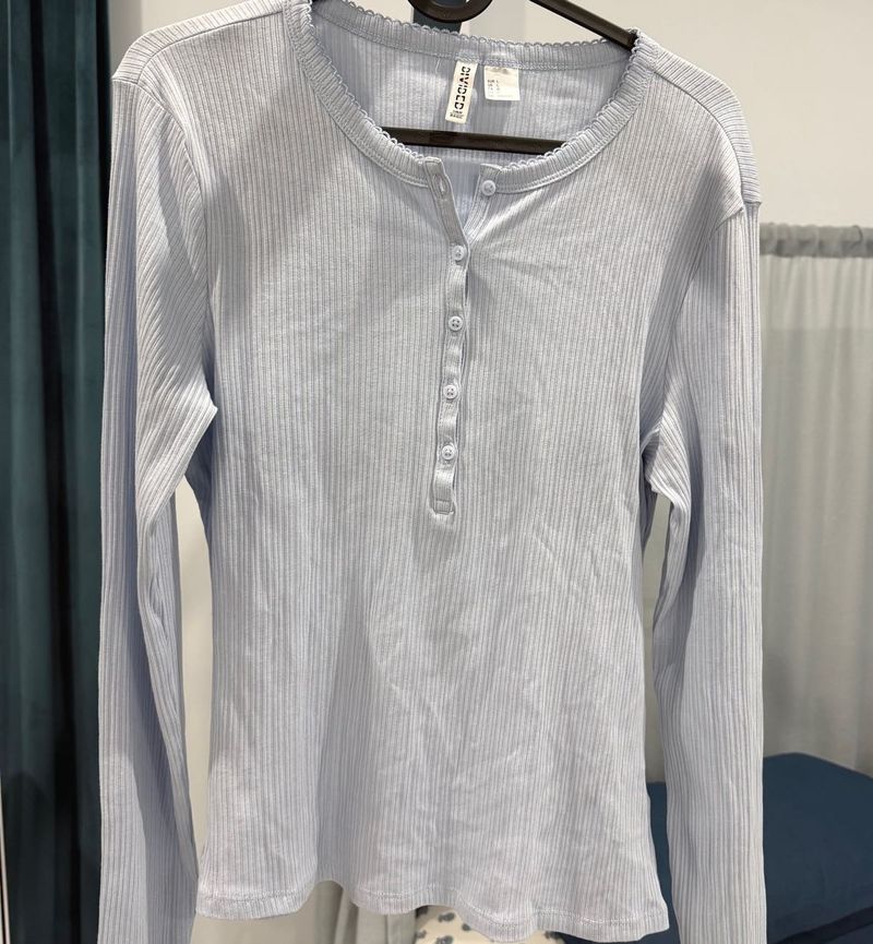 Ribbed Henley Top