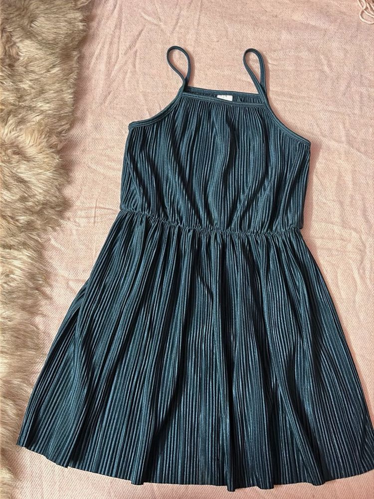 Pleated Spaghetti Strap Dress