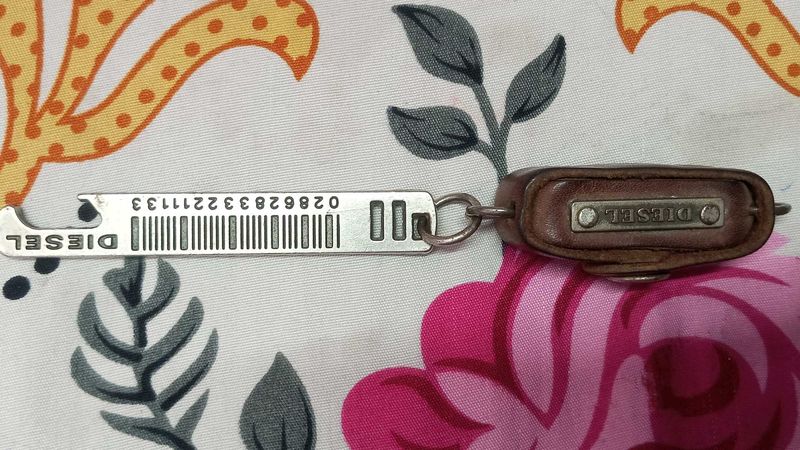 Diesel Leather Keychain with Bottle Opener