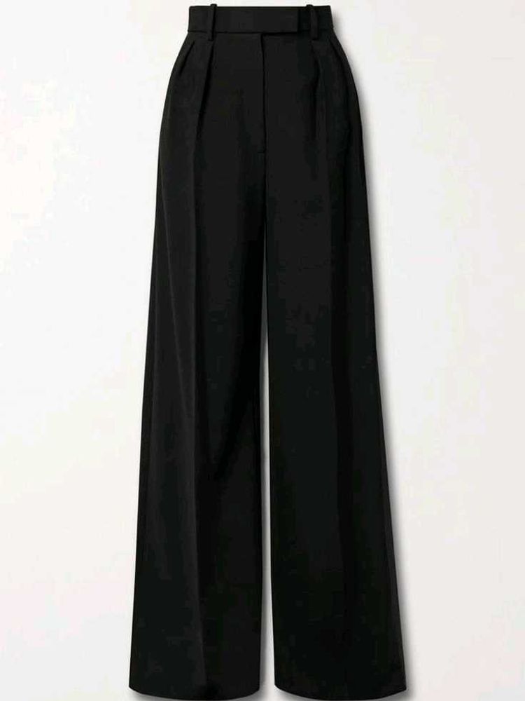 Black Wide-Leg Formal Trousers | Size 30