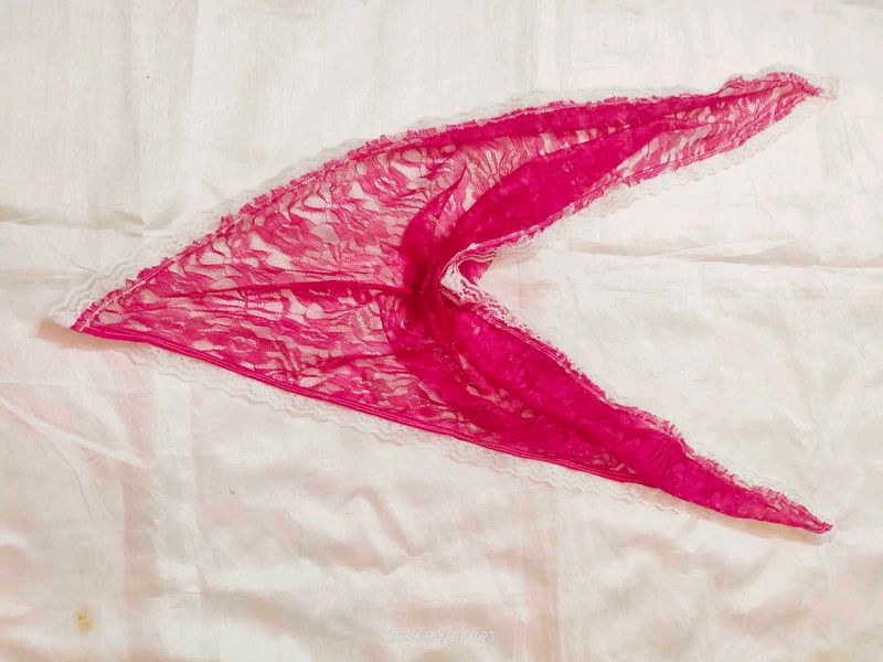 Church Scarf Veil Rani Pink Color Triangel Shape L