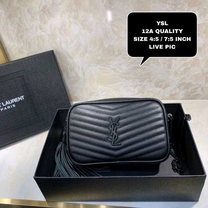 YSL Black Quilted Lou Mini leather shoulder bag WD