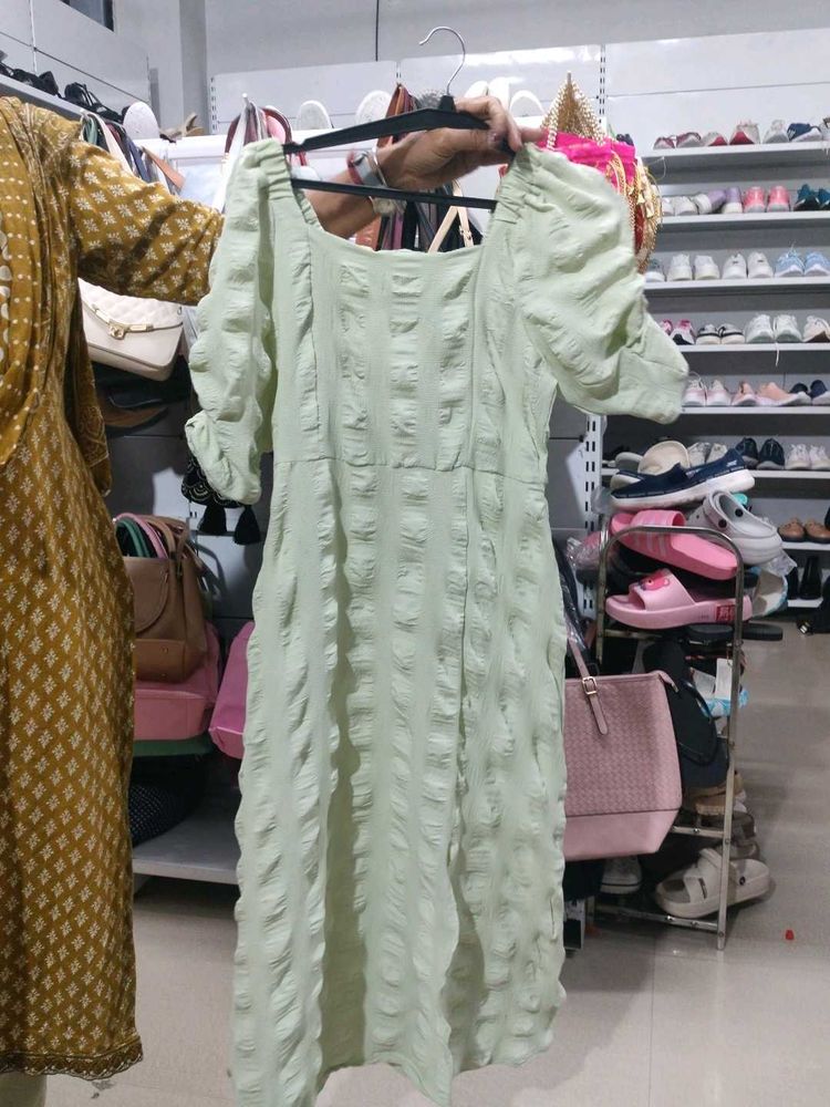 Light Green Textured Dress