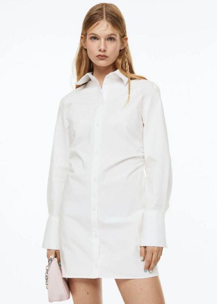 H&amp;M Gathered Shirt Dress