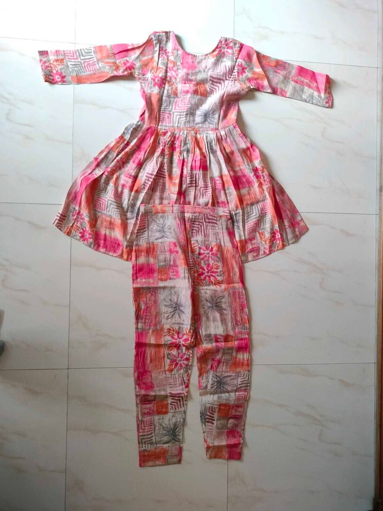 Stylish Pink &amp; Orange Printed Co-ord Set