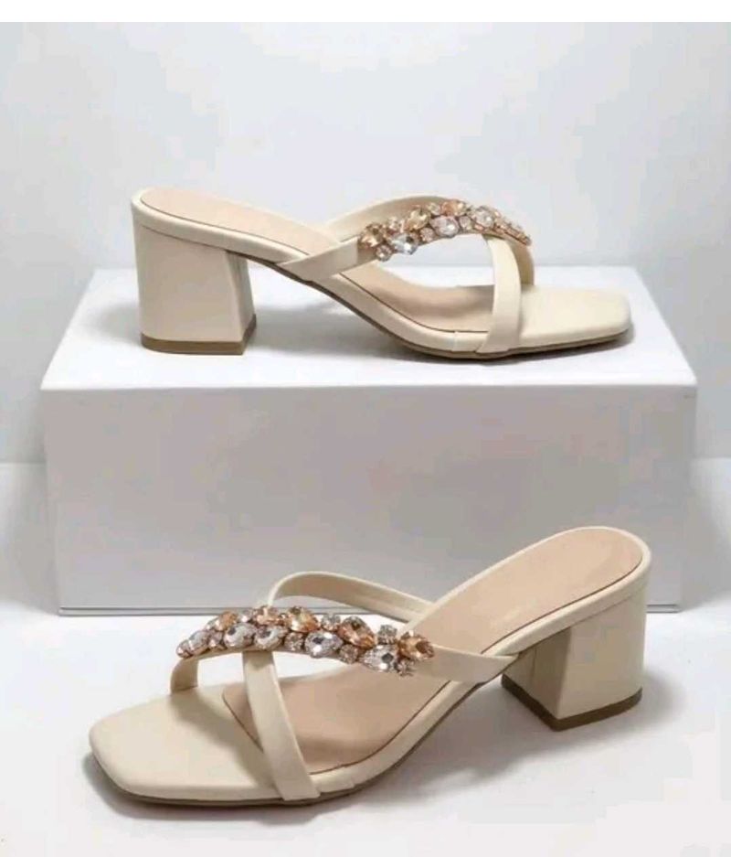 Sparkling Block Heel Sandals