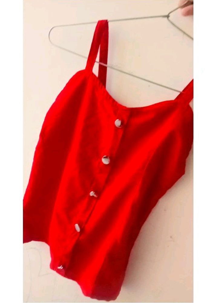 Beautiful Red Thin Sleeves Top