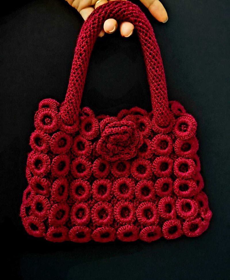 Handmade Red Crochet Handbag