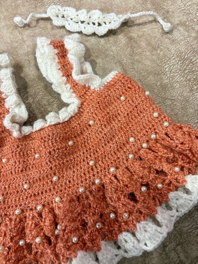 Crochet pearl dress 💕