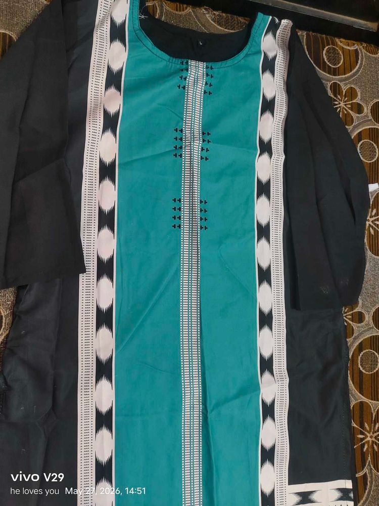 Stylish Teal &amp; Black Kurta