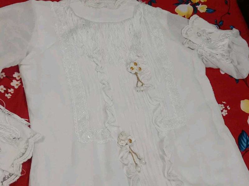 White Embellished Kurti