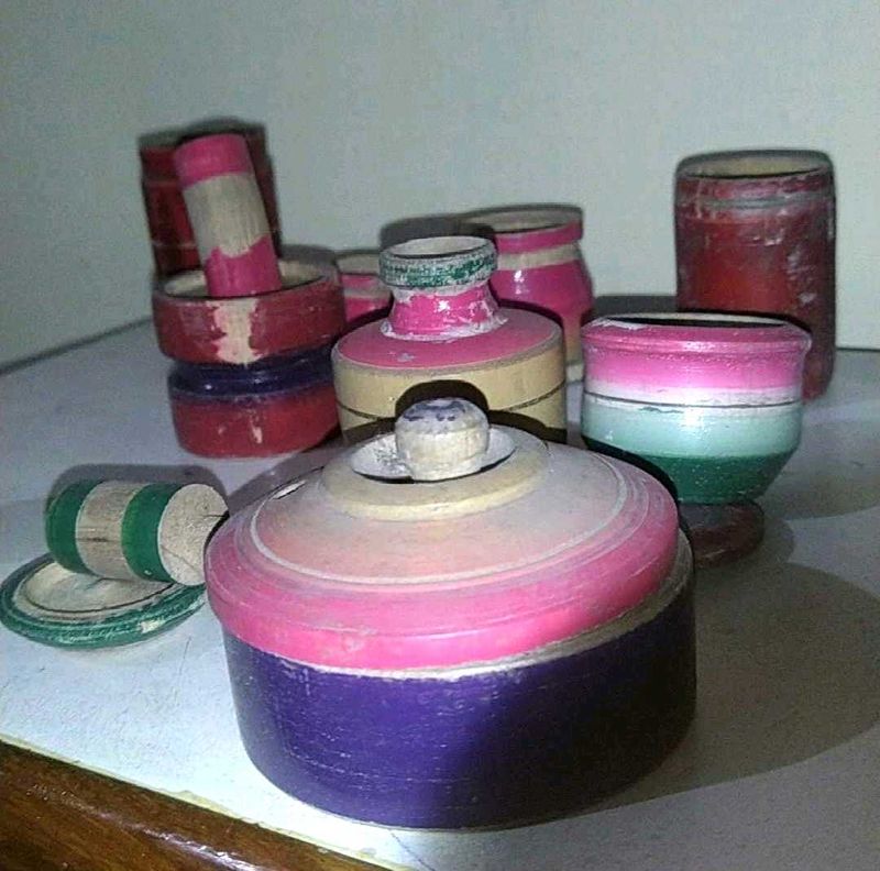 Vintage Wooden Spinning Tops