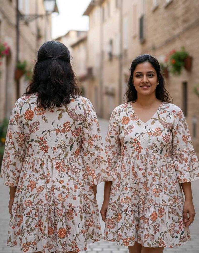 Floral Print Tiered Mini Dress