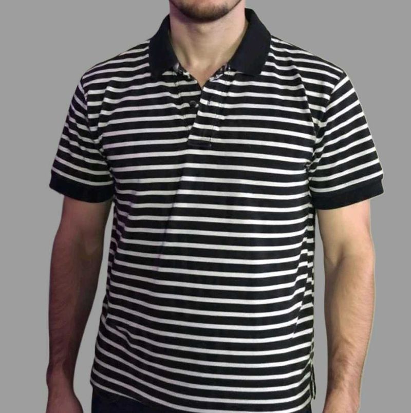 Classic Unisex Striped Polo Shirt