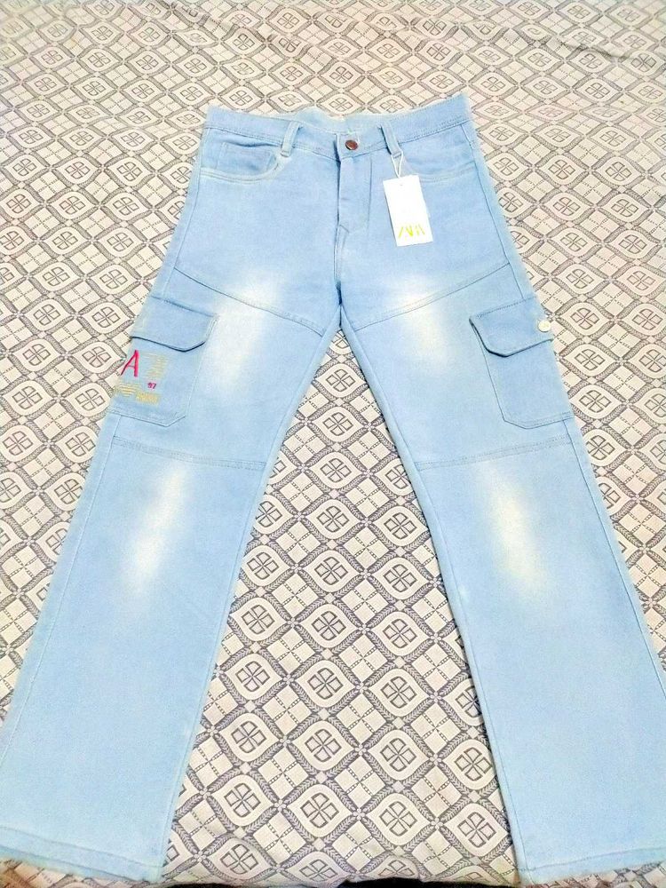 Light blue baggy jeans
