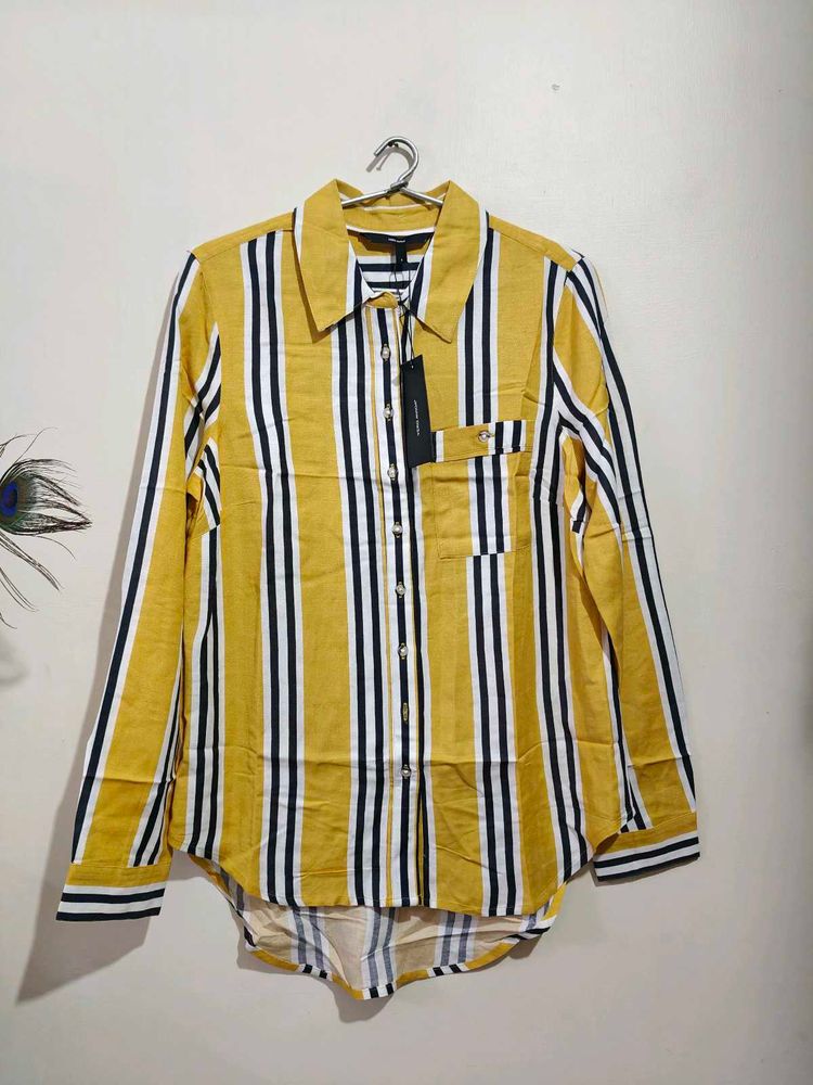 VERONICA BEARD Striped Button-Down Shirt