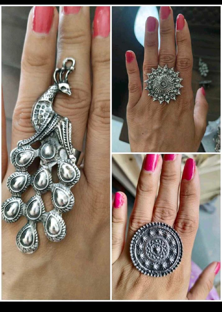 Boho Peacock Statement Ring