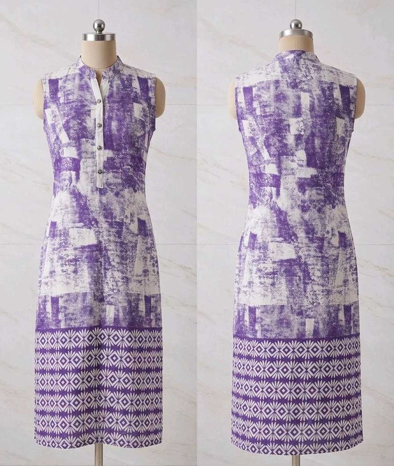 Pure cotton Purple Abstract Print Kurta