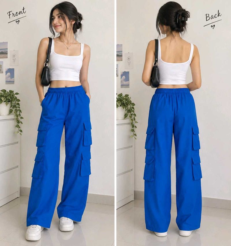 Vibrant Blue Cargo Pants