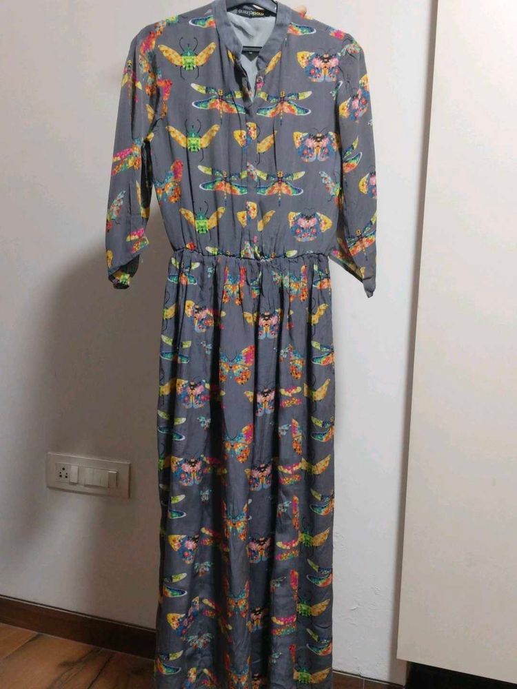 Butterfly Print Maxi Dress