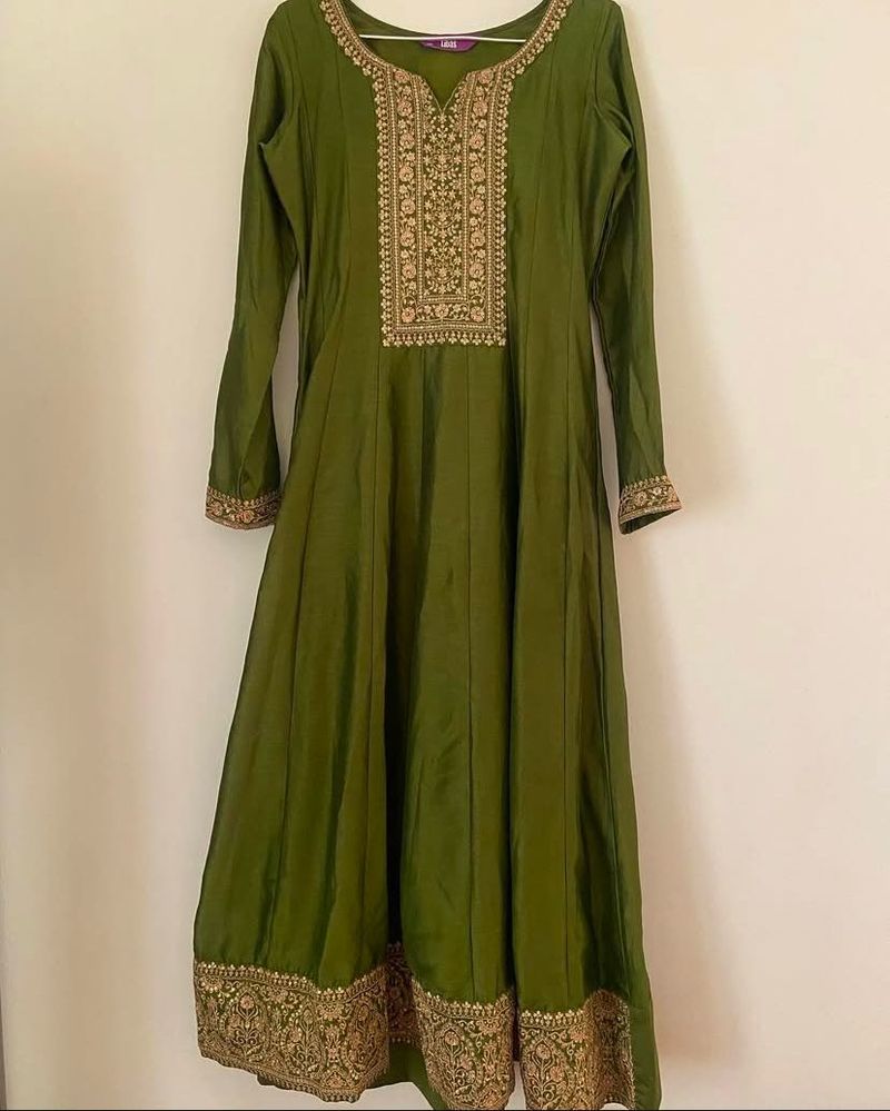 Regal Olive Anarkali set